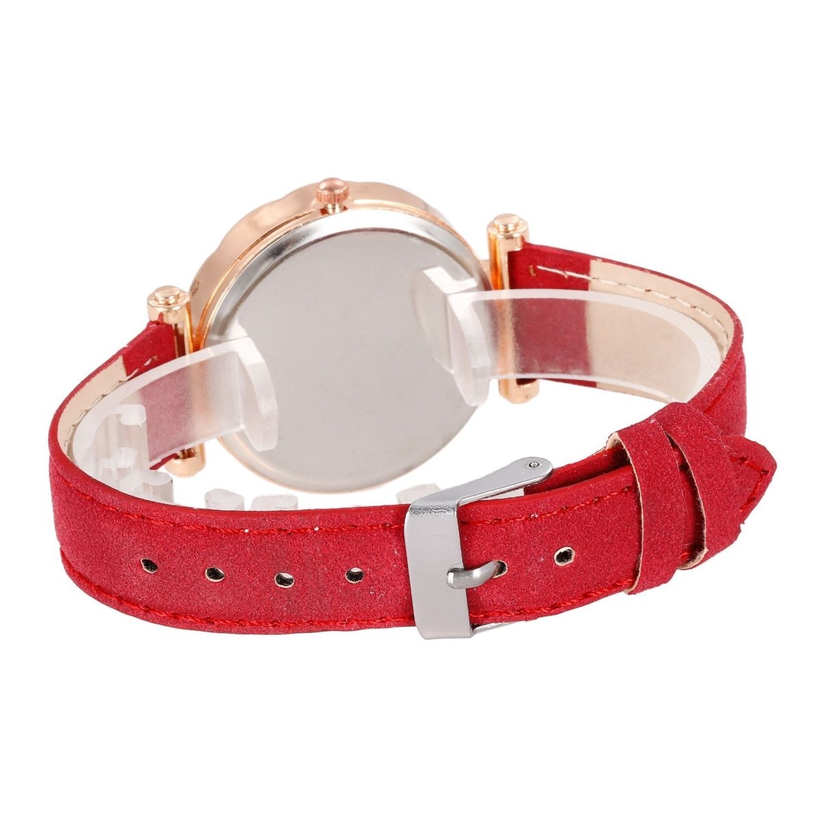Exclusive Watch Bracelet Ring Necklace Earrings Combination Gift Box — Red Flower Disk Set — Alternate View 7