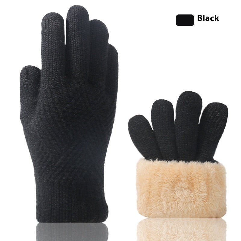 Exclusive Windproof Thermal Touch Screen Gloves — A68 Black — Size L — Lifestyle View