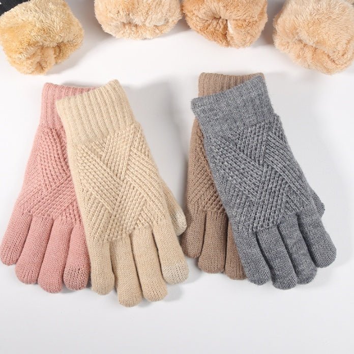 Exclusive Windproof Thermal Touch Screen Gloves — A68 Black — Size L — Front View
