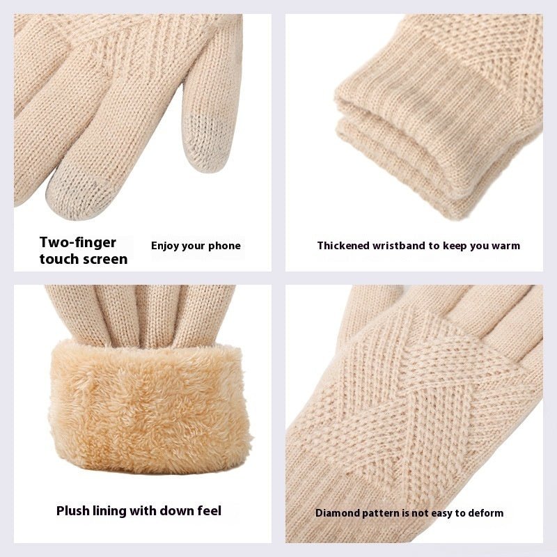 Exclusive Windproof Thermal Touch Screen Gloves — A68 Black — Size L — Top View