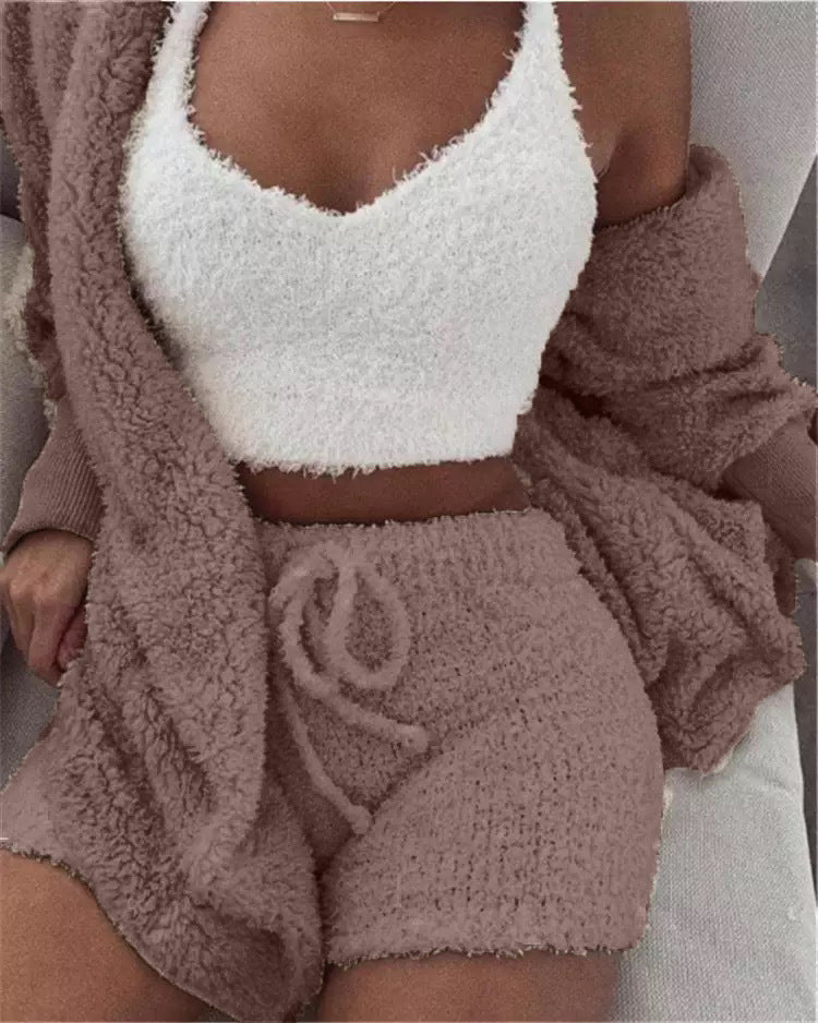 Exclusive Winter Sexy Women Home Wear Suit — Red — Size S — Alternate View 22