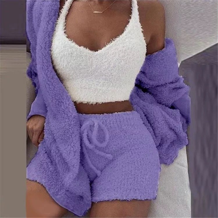 Exclusive Winter Sexy Women Home Wear Suit — Red — Size S — Lifestyle View