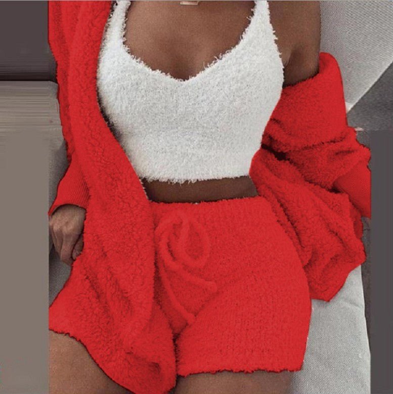 Exclusive Winter Sexy Women Home Wear Suit — Red — Size S — Alternate View 10