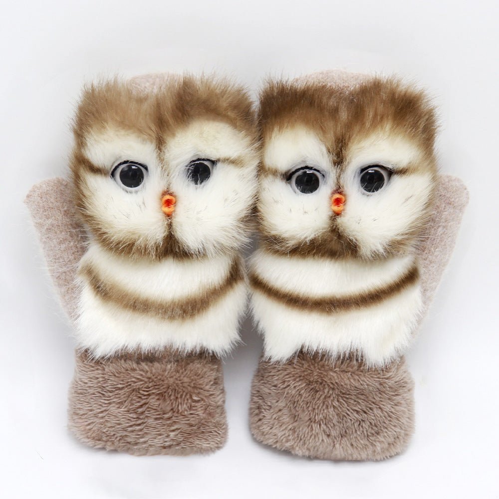 Exclusive Winter Women's Plush Cartoon Animal Gloves — Black Panda — Size Adult Gloves — Alternate View 14