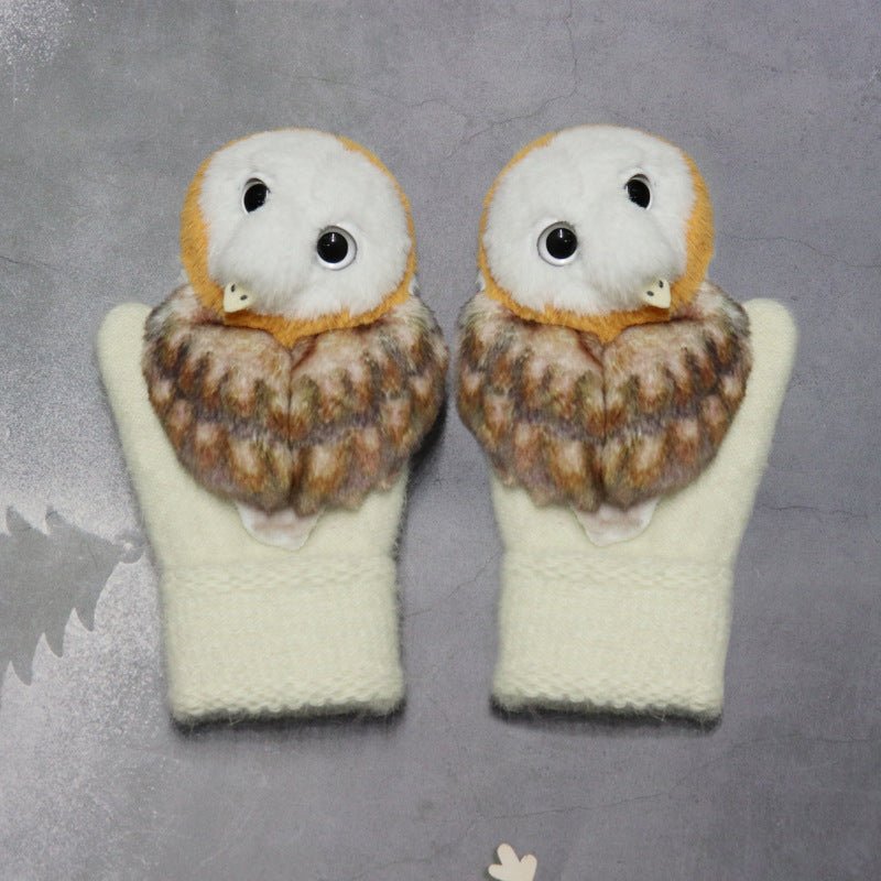 Exclusive Winter Women's Plush Cartoon Animal Gloves — Black Panda — Size Adult Gloves — Alternate View 25
