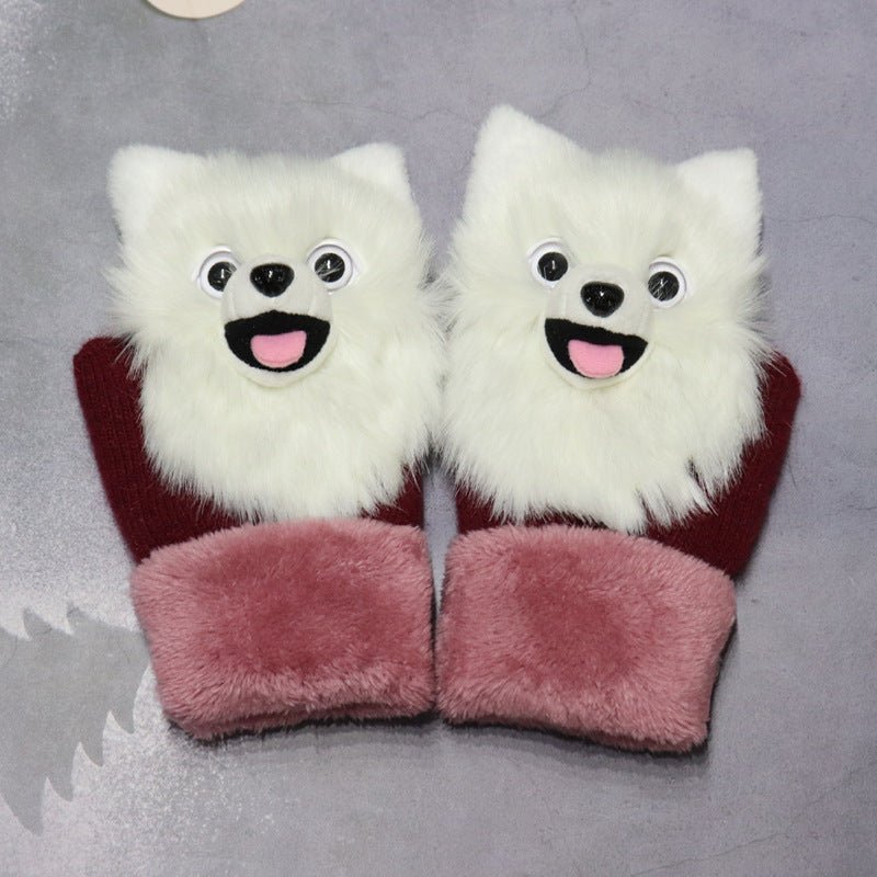 Exclusive Winter Women's Plush Cartoon Animal Gloves — Black Panda — Size Adult Gloves — Alternate View 19