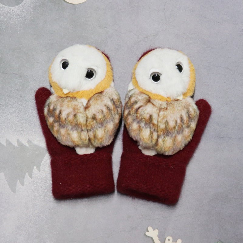 Exclusive Winter Women's Plush Cartoon Animal Gloves — Black Panda — Size Adult Gloves — Alternate View 27