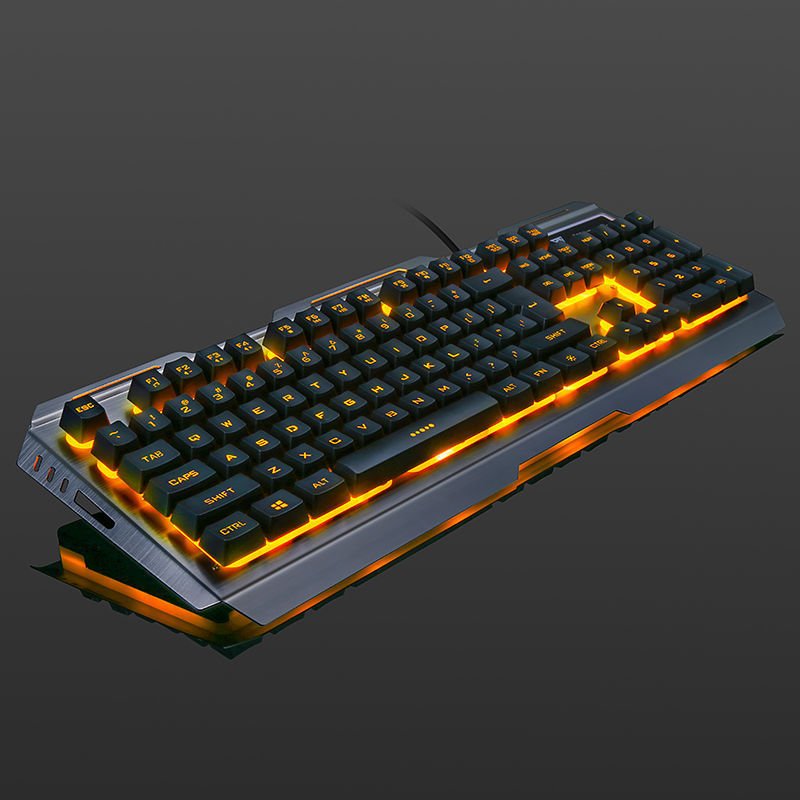 Exclusive Wired gaming keyboard — Tricolor rainbow — Side View