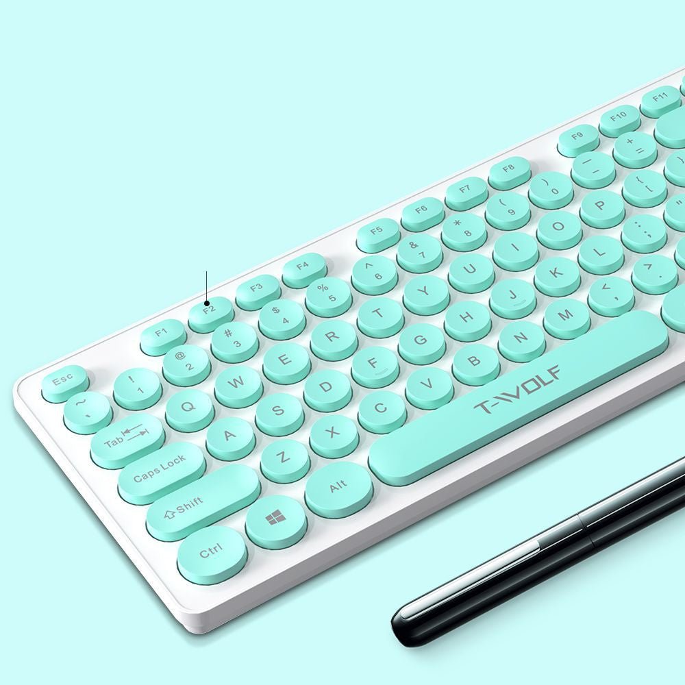 Exclusive Wireless Set Keyboard And Mouse — Pink — Top View