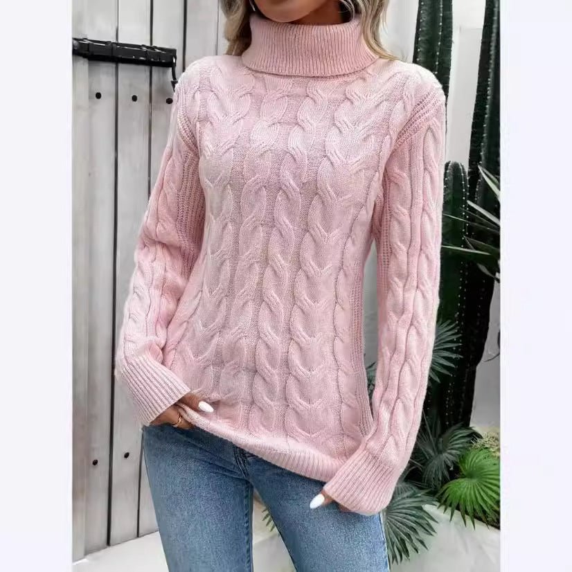 Exclusive Women's Cable-Knit Turtleneck Sweater — Gray — Size S — Alternate View 7