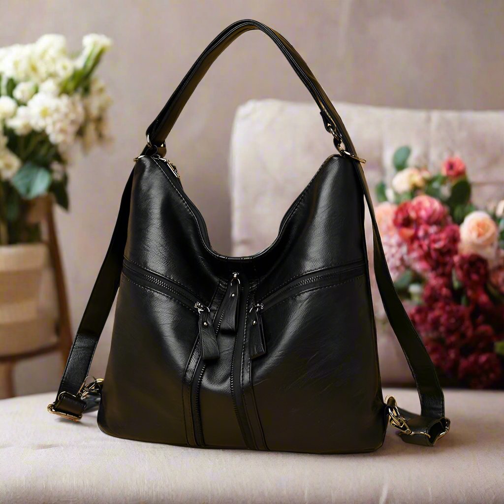 Exclusive Women's Fashion Shoulder Messenger Bag — Burgundy — Front View