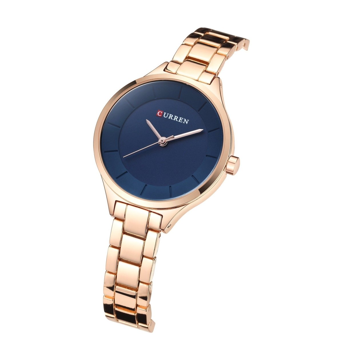 Exclusive Women's Korean-style Casual Watch — Rose Shell Black — Back View