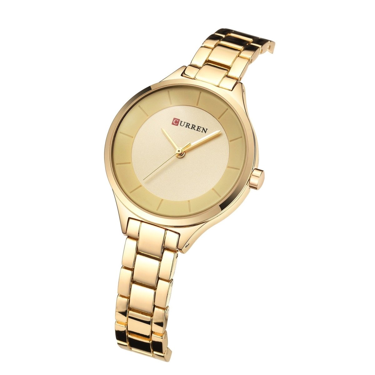 Exclusive Women's Korean-style Casual Watch — Rose Shell Black — Detail View