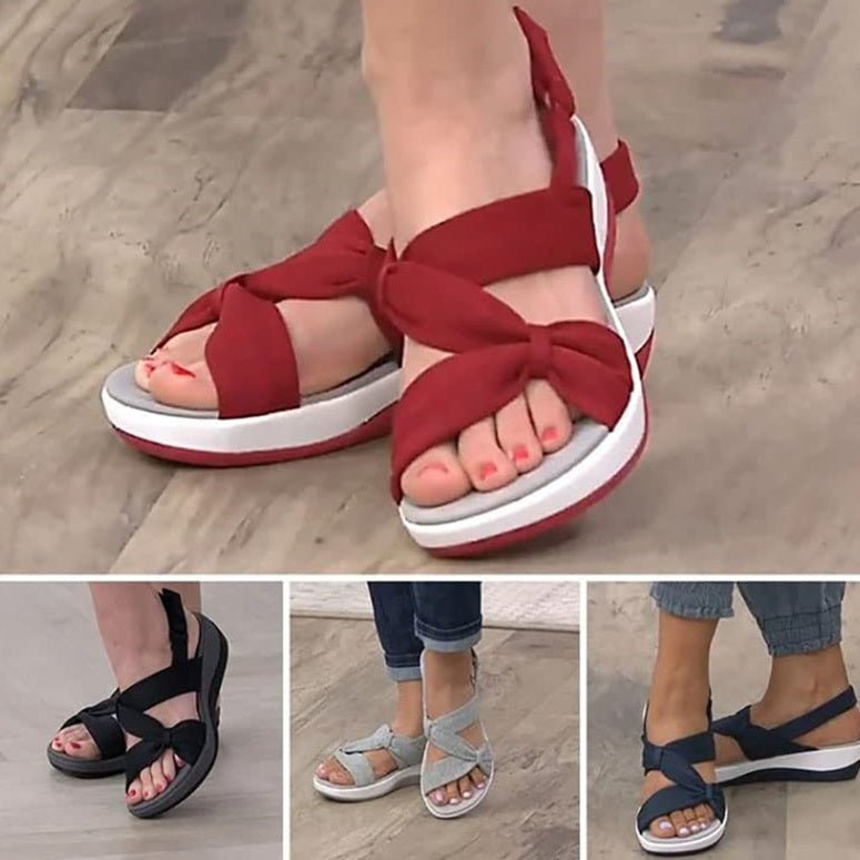 Exclusive Women's Simple Fish Mouth Roman Sandals — Grey — Size 35 — Front View