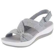 Exclusive Women's Simple Fish Mouth Roman Sandals — Grey — Size 35 — Lifestyle View