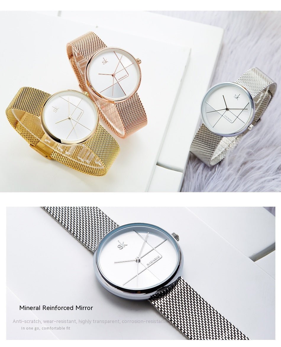 Exclusive Women's Simple Geometric Quartz Watch — 11K0105L01SK Silver — Alternate View 7